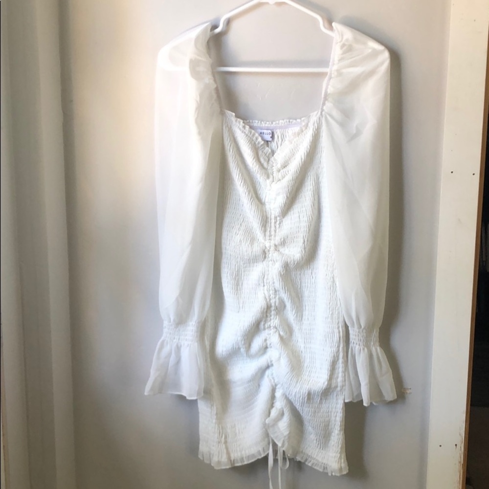 White Scrunch Dress
